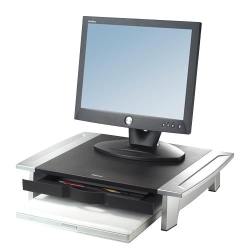 Fellowes Computer Monitor Stand with 5 Height Adjustments - Office Suites Monitor Riser with Storage Tray - Ergonomic Adjustable Monitor Stand for Computers - Max Weight 36KG/Max Size 28" - Graphite Freestanding 36 kg 71.1 cm (28") Height adjustm