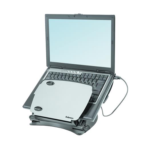 Fellowes Professional Series Laptop Workstation. Product colour: Black Material: Metal. Height adjustment range: 85 - 245 mm. Width: 400 mm Depth: 58 mm Height: 341 mm
