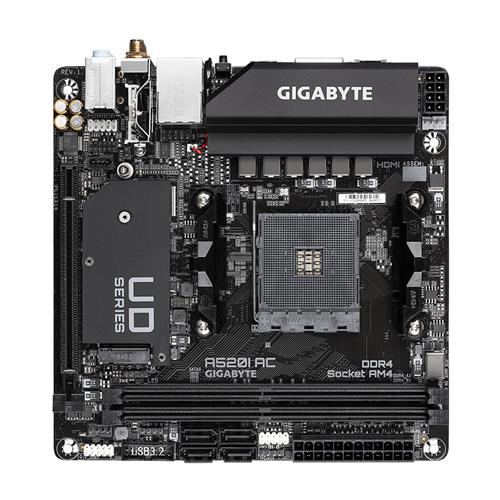 GIGABYTE A520I AC Motherboard AMD Socket AM4 AMD Ryzen 3000 Series Socket AM4 64 GB DDR4-SDRAM