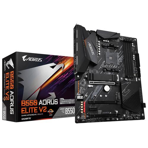 GIGABYTE B550 AORUS ELITE V2 Motherboard - AMD Ryzen 5000 CPUs 12+2 Phases VRM up to 4733MHz DDR4 1xPCIe 4.0 + 1xPCIe 3.0 M.2 2.5GbE LAN USB 3.2 Gen 2