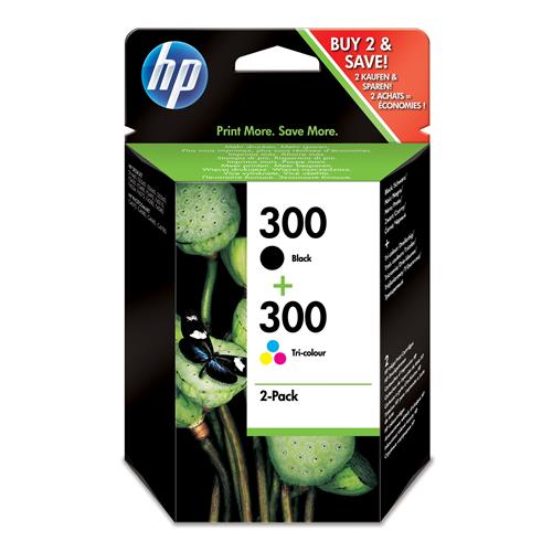 HP 300 2-pack Black/Tri-color Original Ink Cartridges