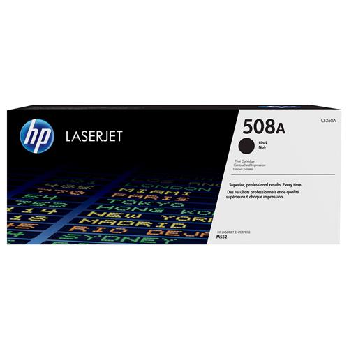 HP 508A Black Original LaserJet Toner Cartridge. Black toner page yield: 6000 pages Printing colours: Black Quantity per pack: 1 pc(s)