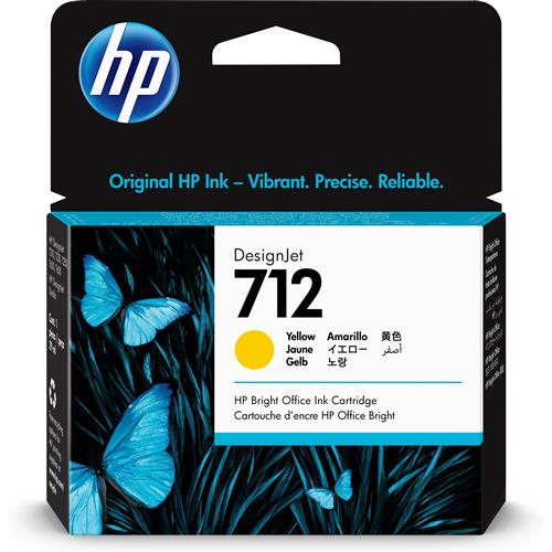HP 712 29-ml Yellow DesignJet Ink Cartridge HP DesignJet T210 T230 T250 T630 T650 Printer series Thermal inkjet Yellow Singapore Malaysia 114 mm 25 mm