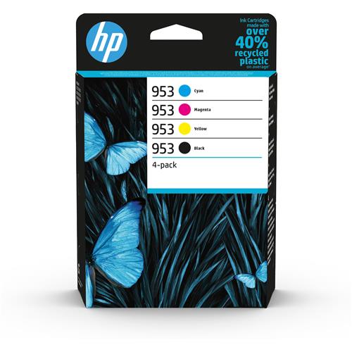 HP 953 4-pack Black/Cyan/Magenta/Yellow Original Ink Cartridges Standard Yield Black Cyan Magenta Yellow Pigment-based ink Pigment-based ink 20 ml 9 ml
