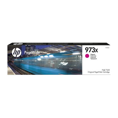 HP 973X High Yield Magenta Original PageWide Cartridge. Colour ink type: Pigment-based ink Cartridge capacity: High Colour ink page yield: 7000 pages Colour ink volume: 86 ml Printing colours: Magenta Quantity per pack: 1 pc(s)
