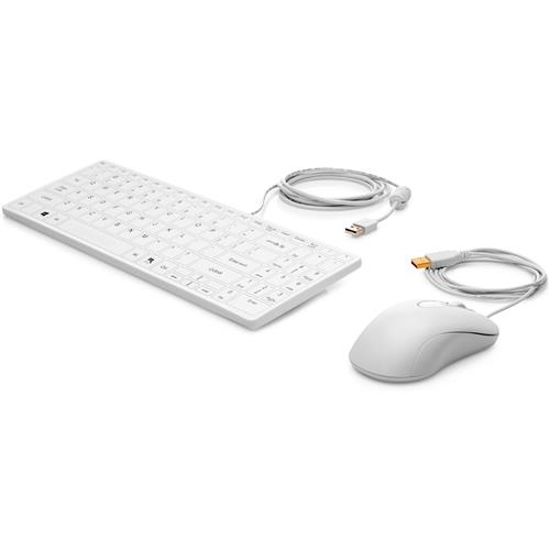 HP USB Keyboard and Mouse Healthcare Edition Full-size (100%) Wired USB Membrane White Mouse included