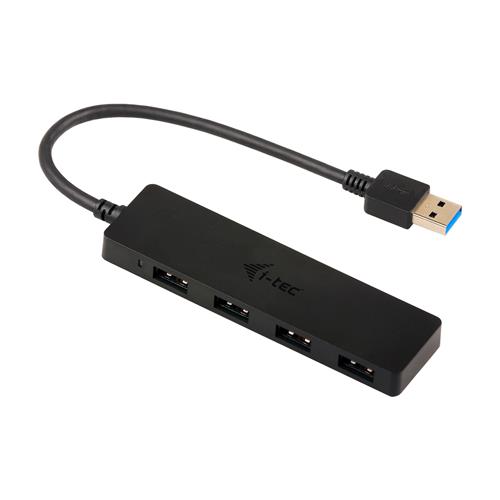 i-tec Advance USB 3.0 Slim Passive HUB 4 Port USB 3.2 Gen 1 (3.1 Gen 1) Type-A USB 3.2 Gen 1 (3.1 Gen 1) Type-A 5000 Mbit/s Black 0.2 m USB