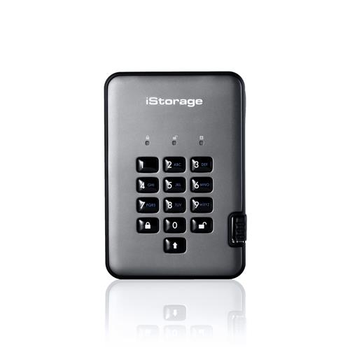 iStorage diskAshur PRO2 256-bit 8TB USB 3.2 FIPS Level 3 certified secure encrypted solid-state drive IS-DAP2-256-SSD-8000-C-X 8 TB 2.5" USB Type-A 3.2 Gen 1 (3.1 Gen 1) 361 MB/s Grey