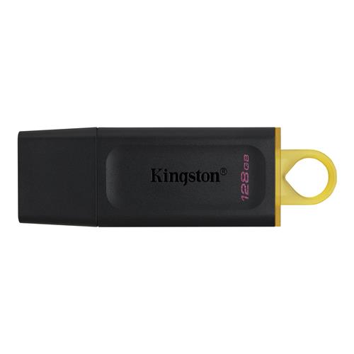Kingston Technology DataTraveler Exodia - USB 3.2 Flash Drive. Capacity: 128 GB Device interface: USB Type-A USB version: 3.2 Gen 1 (3.1 Gen 1). Form factor: Cap. Weight: 11 g. Product colour: Black Yellow
