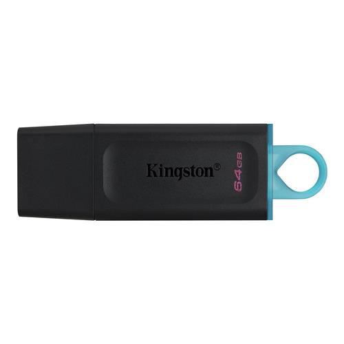 Kingston Technology DataTraveler Exodia - USB 3.2 Flash Drive. Capacity: 64 GB Device interface: USB Type-A USB version: 3.2 Gen 1 (3.1 Gen 1). Form factor: Cap. Weight: 11 g. Product colour: Black Turquoise