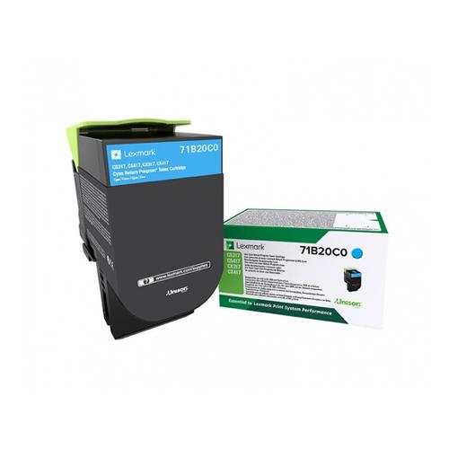 Lexmark 71B20C0. Colour toner page yield: 2300 pages Printing colours: Cyan Quantity per pack: 1 pc(s)
