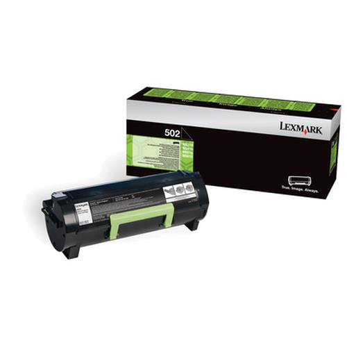 Lexmark 502. Black toner page yield: 1500 pages Printing colours: Black Quantity per pack: 1 pc(s)