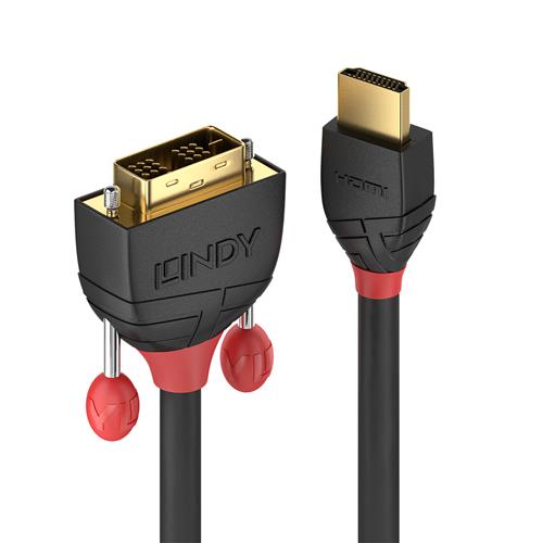 Lindy 0.5m HDMI to DVI Cable Black Line. Cable length: 0.5 m Connector 1: HDMI Type A (Standard) Connector 2: DVI-D. Compliance certificates: RoHS Certification: REACH UL