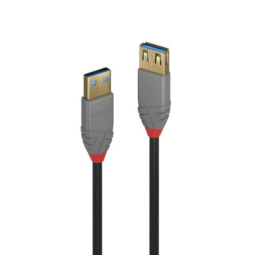 Photos - Cable (video, audio, USB) Lindy 0.5m USB 3.2 Type A Extension Cable 5Gbps Anthra Line 36760 