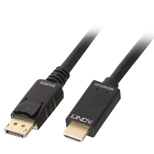 Photos - Cable (video, audio, USB) Lindy 1m DisplayPort to HDMI 10.2G Cable 36921
