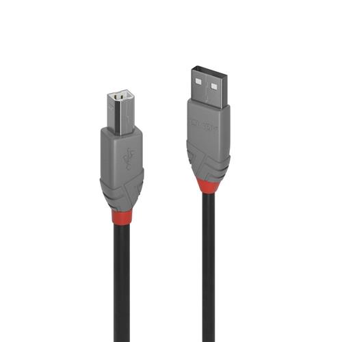 Lindy 10m USB 2.0 Type A to B Cable Anthra Line. Cable length: 10 m. Connector 1: USB A Connector 2: USB B USB version: USB 2.0 Maximum data transfer rate: 0.48 Gbit/s Connector contacts plating: Gold Product colour: Black Grey Red