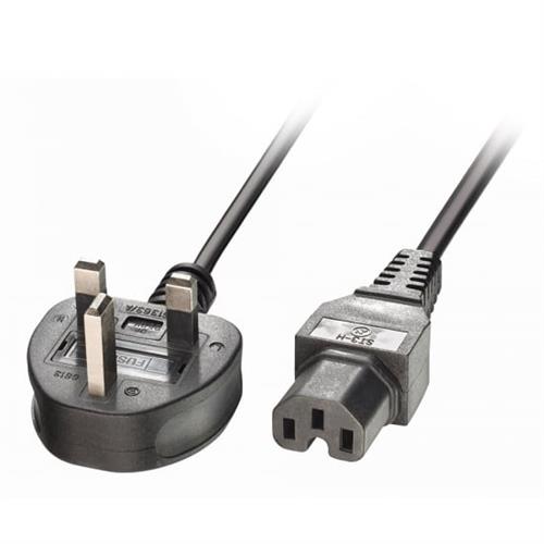 Lindy 2m Mains UK 3 Pin Plug to Hot Conditioned IEC C15 Power Cable Kettle Lead. Cable length: 2 m Connector 1: Power plug type G Connector 2: C15 coupler