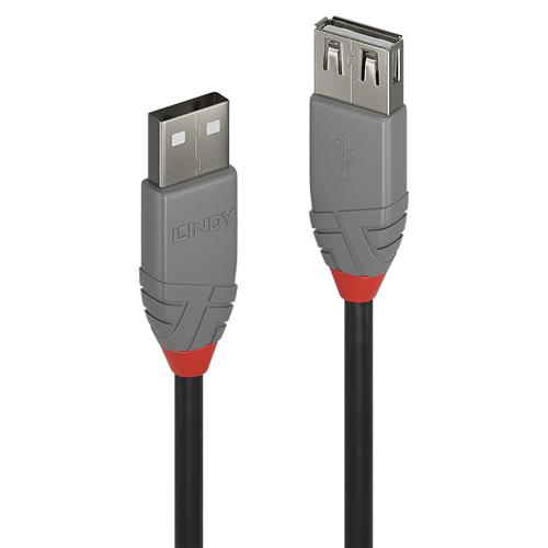 Lindy 5m USB 2.0 Type A Extension Cable Anthra Line. Cable length: 5 m. Connector 1: USB A Connector 2: USB A USB version: USB 2.0 Maximum data transfer rate: 0.48 Gbit/s Product colour: Black Grey Magnetically shielded