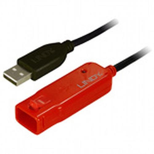 Lindy 12m USB 2.0 Active Extension Pro. Cable length: 12 m. Connector 1: USB A Connector 2: USB A USB version: USB 2.0 Maximum data transfer rate: 0.48 Gbit/s Connector contacts plating: Gold Product colour: Black