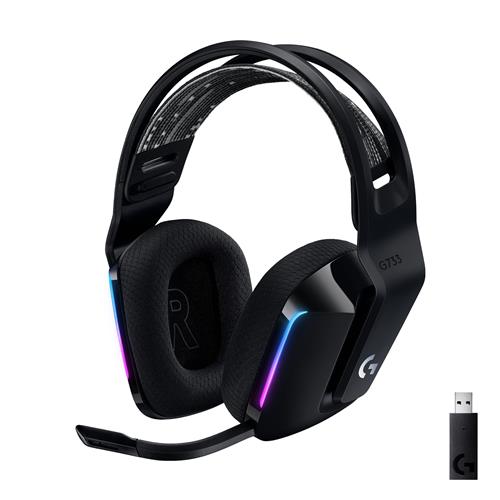 Logitech G G733 Wireless Headset. Product type: Headset. Connectivity technology: Wireless. Recommended usage: Gaming. Headphone frequency: 20 - 20000 Hz. Wireless range: 20 m. Weight: 278 g. Product colour: Black