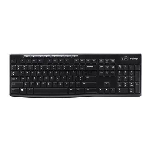 Logitech Wireless Keyboard K270. Keyboard form factor: Full-size (100%) Connectivity technology: Wireless Device interface: RF Wireless Keyboard layout: QWERTY Recommended usage: Universal. Product colour: Black