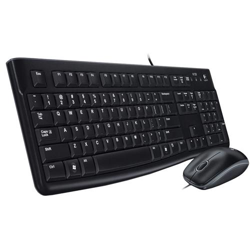 Logitech Desktop MK120. Connectivity technology: Wired Device interface: USB Keyboard layout: QWERTY. Cable length: 1.5 m. Product colour: Black. Mouse included