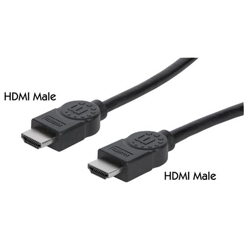 Manhattan HDMI 4K@30Hz Cable with Ethernet 3m Suitable for ALL 1080p/HD and majority of 4K uses (check your system 4K specification to be sure) Male to Male Black Ultra HD 4k x 2k Lifetime Warranty High Speed Equivalent to HDMM3MHS