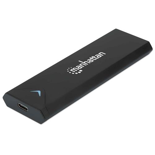Manhattan M.2 NVMe SSD Enclosure USB-C Female Connection 10 Gbps (USB 3.2 Gen2 aka USB 3.1) UASP-compliant SuperSpeed+ USB Aluminum Black Three Year Warranty SSD enclosure M.2 M.2 10 Gbit/s USB connectivity Black