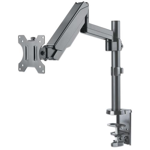 Manhattan Desk Mount for TV & Monitors (Full Motion Gas Spring) For screens 13" to 27" Clamp or Grommet Assembly VESA compatibility: 75x75mm and 100x100mm - check the dimensions of the four mounting holes on back of screen to ensure it fits Max 8