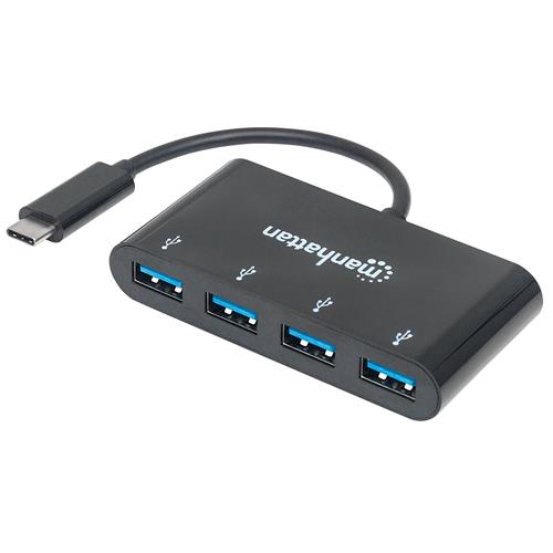 Manhattan USB-C Dock/Hub Ports (x4): USB-A (x4) 5 Gbps (USB 3.2 Gen1 aka USB 3.0) USB powered (no external power supply required) Cable 20cm Equivalent to HB30C4AB USB 3.2 Gen 1 (3.1 Gen 1) Type-C Black USB 3.2 Gen 1 (3.1 Gen 1) Type-A Acryl