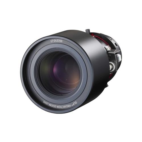 Panasonic ET-DLE350. Focal length range: 52.8 - 79.5 mm Aperture range (F-F): 1.8 - 2.2 Product colour: Black
