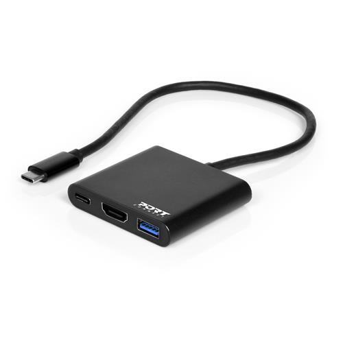 Port Designs PORT Connect DOCKING MINI TYPE C HDMI + USB3 + USB-C PD Docking Station