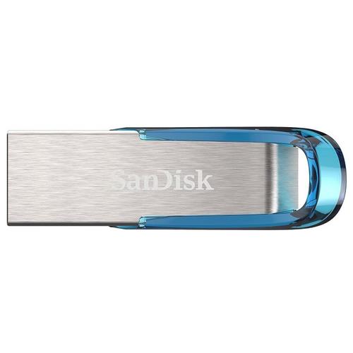 Sandisk Ultra Flair. Capacity: 64 GB Device interface: USB Type-A USB version: 3.2 Gen 1 (3.1 Gen 1) Read speed: 150 MB/s. Form factor: Capless Product colour: Blue Silver