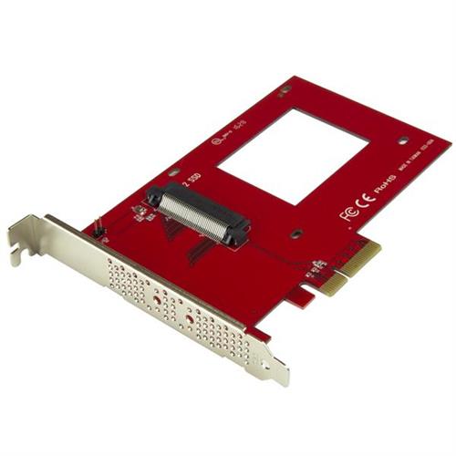 StarTech.com U.2 to PCIe Adapter for 2.5" U.2 NVMe SSD - SFF-8639 - x4 PCI Express 4.0 - TAA PCIe U.2 PCIe 4.0 Red Activity CE FCC