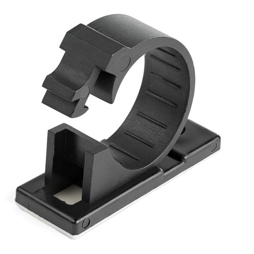 StarTech.com 100 Adhesive Cable Management Clips Black - Network/Ethernet/Office Desk/Computer Cord Organizer - Sticky Cable/Wire Holders - Nylon Self Adhesive Clamp UL/94V-2 Fire Rated - TAA 100 pc(s)