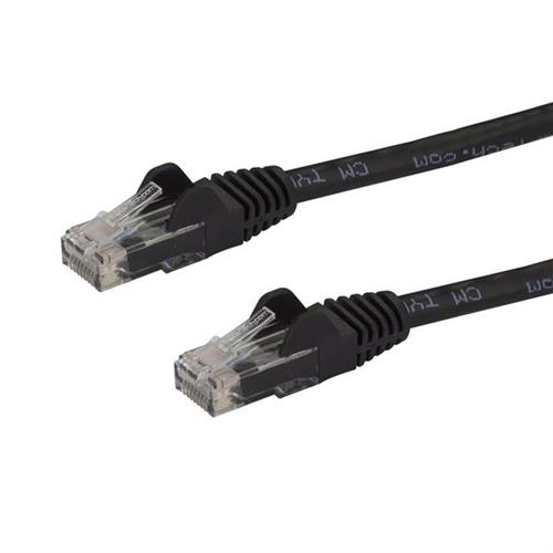 StarTech.com 100ft CAT6 Ethernet Cable - Black CAT 6 Gigabit Ethernet Wire -250MHz 100W PoE RJ45 UTP Network/Patch Cord Snagless w/Strain Relief Individually Tested