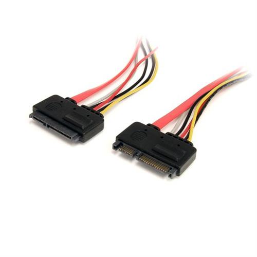 Photos - Cable (video, audio, USB) Startech.com 12in 22 Pin SATA Power and Data Extension Cable 0.35 m SATA I SATA 22-pin SATA 7-pin + 15-pin Male/Female Red S 