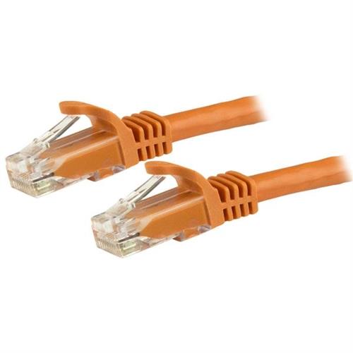 StarTech.com 15m CAT6 Ethernet Cable - Orange CAT 6 Gigabit Ethernet Wire -250MHz 100W PoE RJ45 UTP Network/Patch Cord Snagless w/Strain Relief Individually Tested