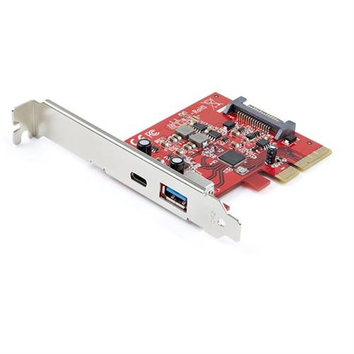 StarTech.com 2-Port 10Gbps USB-A & USB-C PCIe Card - USB 3.2 Gen 2 PCI Express Type C/A Host Controller Card Adapter - USB 3.2 Gen 2 PCIe Expansion Add-On Card - Windows macOS Linux - TAA PCIe USB 3.2 Gen 2 (3.1 Gen 2) Full-height / Low-profile