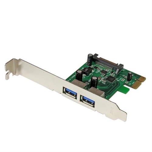 StarTech.com 2 Port PCI Express PCIe SuperSpeed (5Gbps) USB 3.0 Card Adapter with UASP - SATA Power - TAA PCIe USB 3.2 Gen 1 (3.1 Gen 1) Low-profile PCIe 2.0 Green Metallic CE FCC TAA REACH