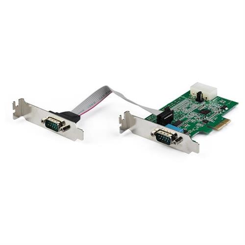 StarTech.com 2-port PCI Express RS232 Serial Adapter Card - PCIe RS232 Serial Host Controller Card - PCIe to Serial DB9 - 16950 UART - Low Profile Expansion Card - Windows & Linux - TAA Mini PCI Express Serial PCIe 1.1 RS-232 222366 h CE FCC