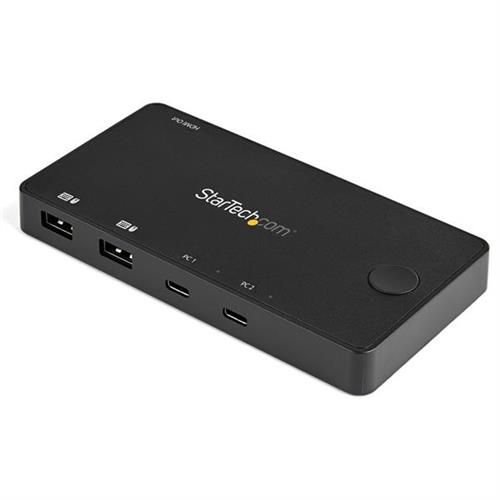 StarTech.com 2 Port USB C KVM Switch - 4K 60Hz HDMI - Compact Dual Port UHD USB Type C Desktop Mini KVM Switch with USB C Cables - Bus Powered - MacBook iPad Pro ThinkPad IdeaPad EliteBook - TAA