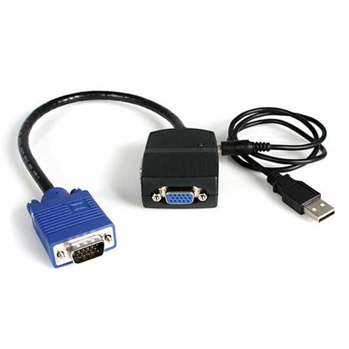 Photos - KVM Switch Startech.com 2 Port VGA Video Splitter - USB Powered VGA 2x VGA 2048 x 1536 pixels Black Plastic 61 m ST122LE 