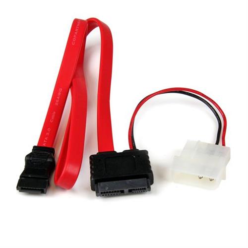 Photos - Cable (video, audio, USB) Startech.com 20in Slimline SATA to SATA with LP4 Power Cable Adapter SLSATAF20 