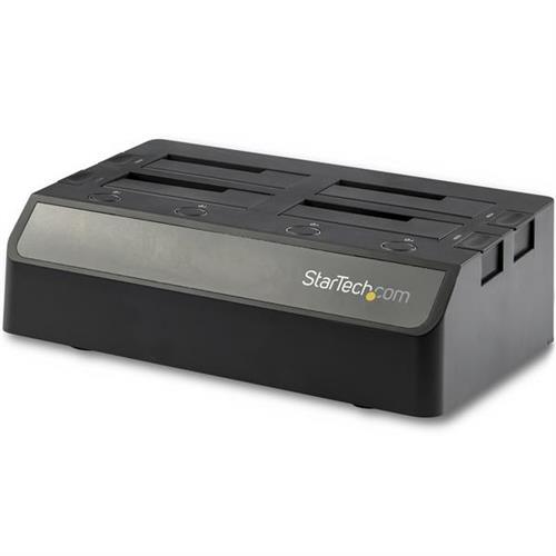 StarTech.com 4-Bay USB to SATA Hard Drive Docking Station USB 10Gbps External 2.5" & 3.5" SSD / HDD Dock SATA III Hot-Swap Hard Drive Bay Top-Loading
