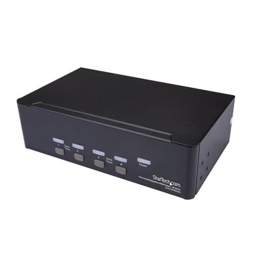 Photos - Keyboard Startech.com 4-Port Dual DisplayPort KVM Switch - 4K 60Hz - TAA 3840 x 2160 pixels 4K Ultra HD Rack mounting 18 W 2U Black S 