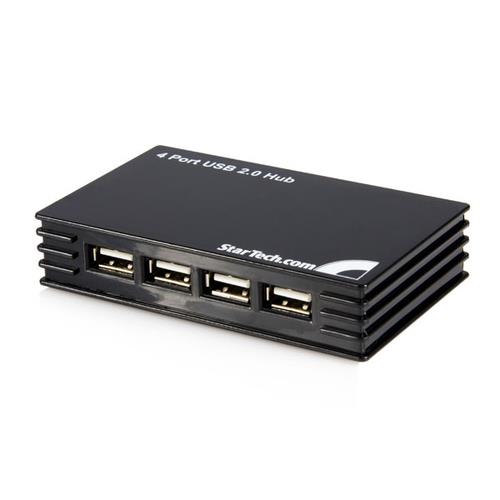 StarTech.com 4 Port Black USB 2.0 Hub - TAA