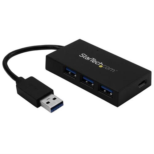 StarTech.com 4 Port USB 3.0 Hub - USB Type-A Hub with 1x USB-C & 3x USB-A (SuperSpeed 5Gbps) - USB Bus or Self-Powered - Portable USB 3.1/3.2 Gen 1 BC 1.2 Charging Hub w/ Power Adapter~4 Port USB 3.0 Hub - USB Type-A Hub with 1x USB-C & 3x USB-A (Sup