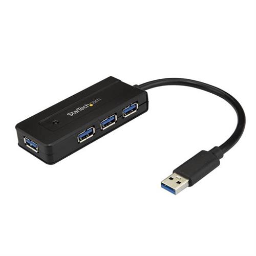 StarTech.com 4 Port USB 3.0 Hub (SuperSpeed 5Gbps) with Fast Charge Portable USB 3.2 Gen1 Type-A Laptop/Desktop Hub - USB Bus Power or Self Powered for High Performance Mini/Compact