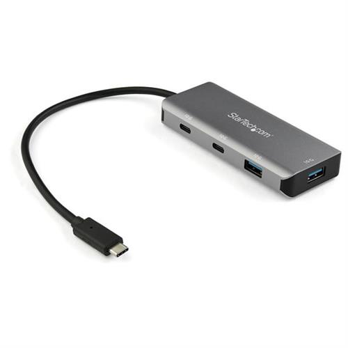 StarTech.com 4 Port USB C Hub w/ 2x USB A & 2x USB C - SuperSpeed 10Gbps USB Type-C 3.2 Gen 2 Hub - USB Bus Powered - Portable USB-C to USB Adapter Hub - Aluminum - 9.8" (25cm) Cable - TAA USB 3.2 Gen 2 (3.1 Gen 2) Type-C USB 3.2 Gen 2 (3.1 Gen 2)